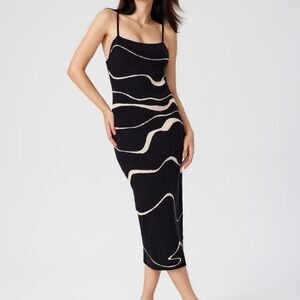 Cider Black and Cream Knit Dress Size 1X New with tags